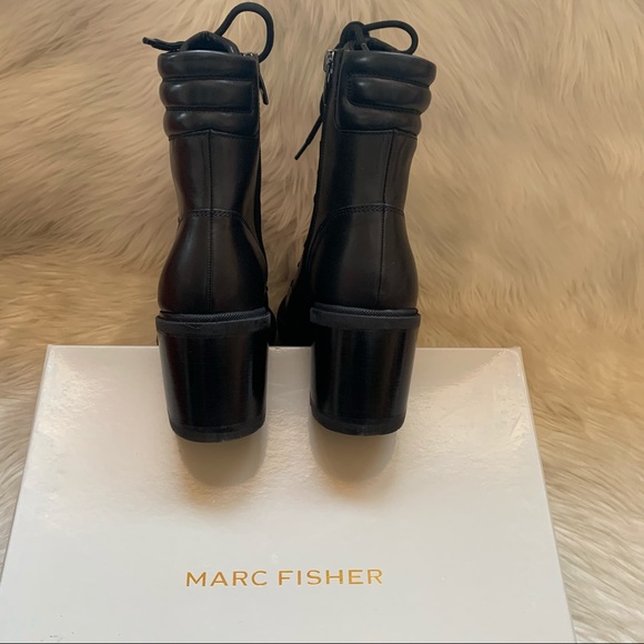 New! MARC FISHER Laboni Leather Combat Boots - Picture 8 of 10